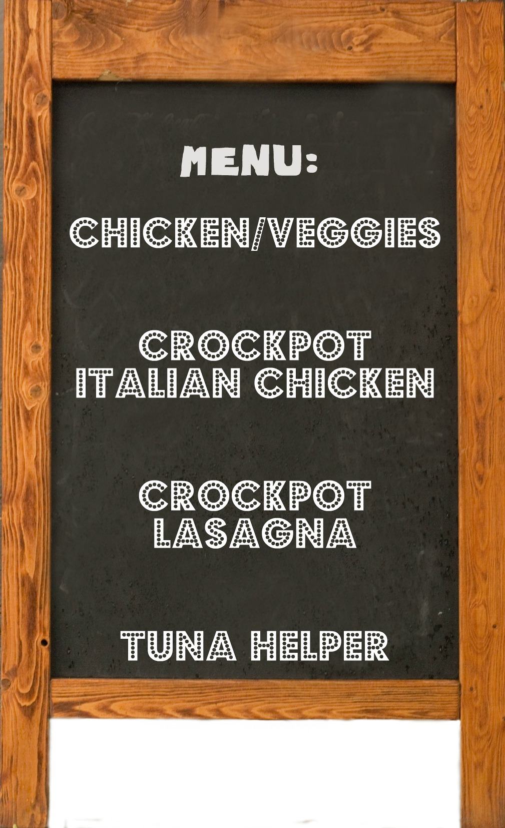 Menu Planning Sunday